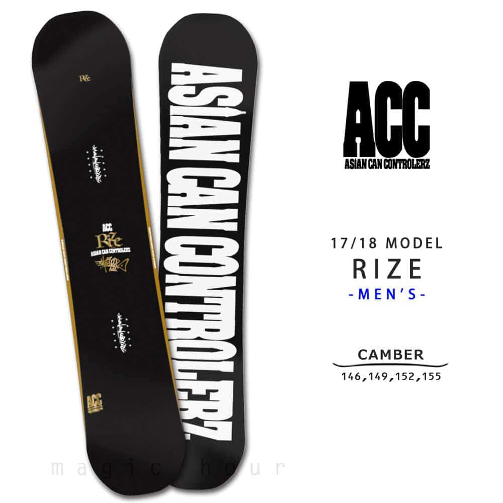 スノーボード 板 メンズ 単品 2018 ACC エーシーシー RIZE オールラウンド ツインチップ グラトリ キャンバー ボード 黒 ブラック ACC-BOARD-18RIZE-146 ACC(エーシーシー) 0