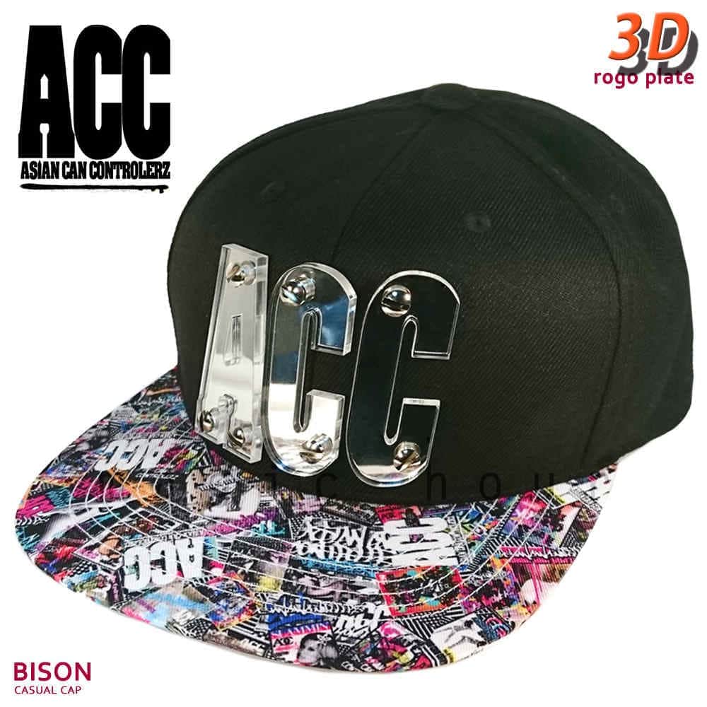 ACC(エーシーシー) 3D 帽子 フラット キャップ メンズ レディース ブランド ロゴプレート ベースボールキャップ ACC エーシーシー  スノーボード ストリート アメカジ 無地 BISON ACC-CAP-BISON-BLK-RIZE magic hour マジック・アワー  オンラインストア