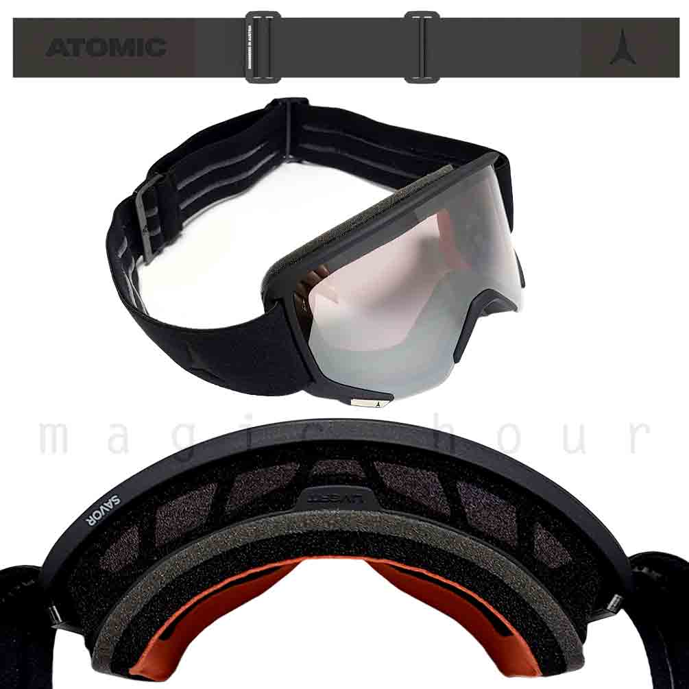 スキーゴーグル メンズ レディース スノー ゴーグル ブランド スノボー 眼鏡対応 くもり止め ダブルレンズ UVカット ミラー加工 ヘルメット対応  白 黒 ATM-GGL-24SAVOR-BLK ATOMIC(アトミック) 3