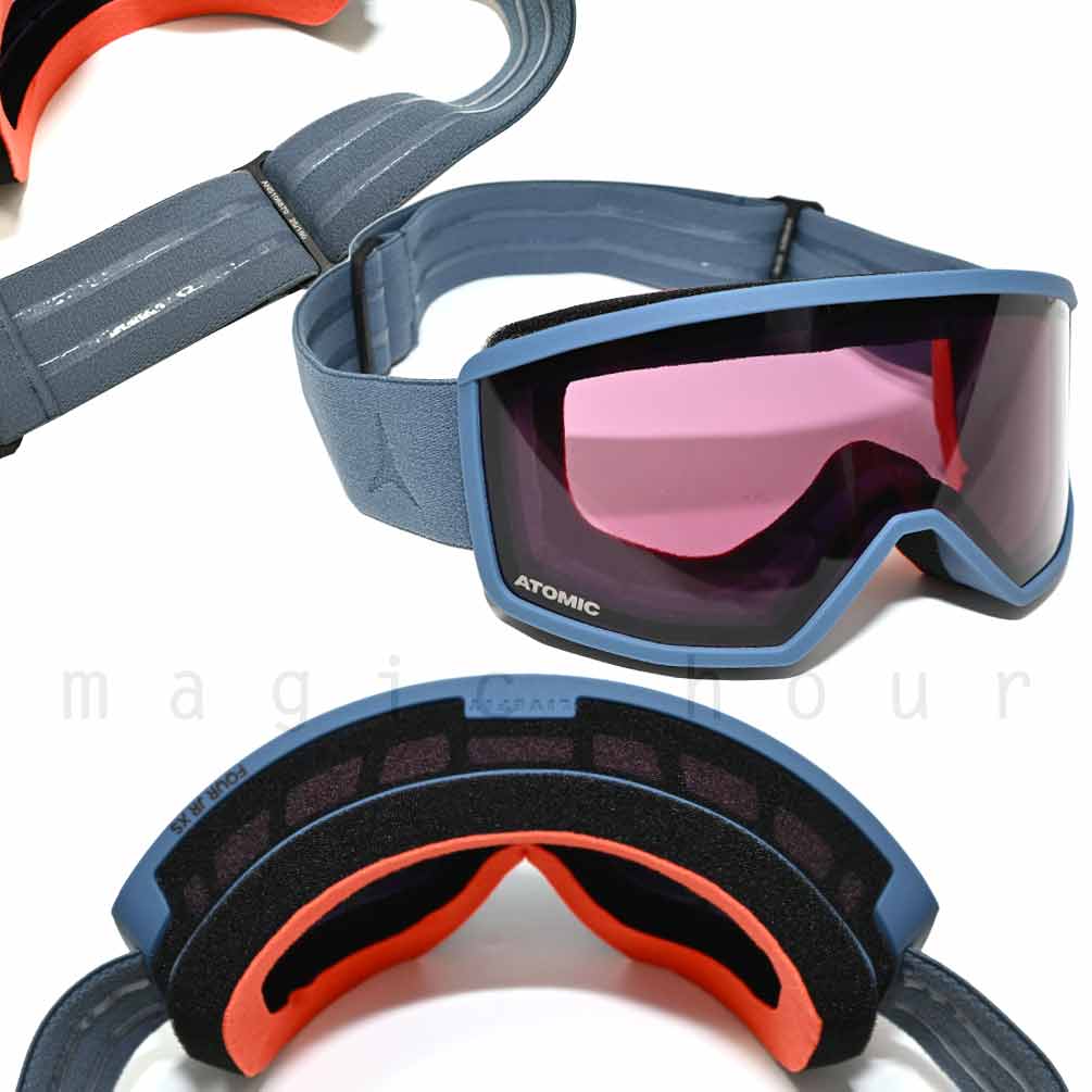 スキーゴーグル 子供 スノー ゴーグル ブランド ジュニア こども スノボー くもり止め ダブルレンズ UVカット ヘルメット対応 ボーイズ ガールズ ブルー ピンク ATM-GGL-26FORJR-XS-ICEBERG ATOMIC(アトミック) 3