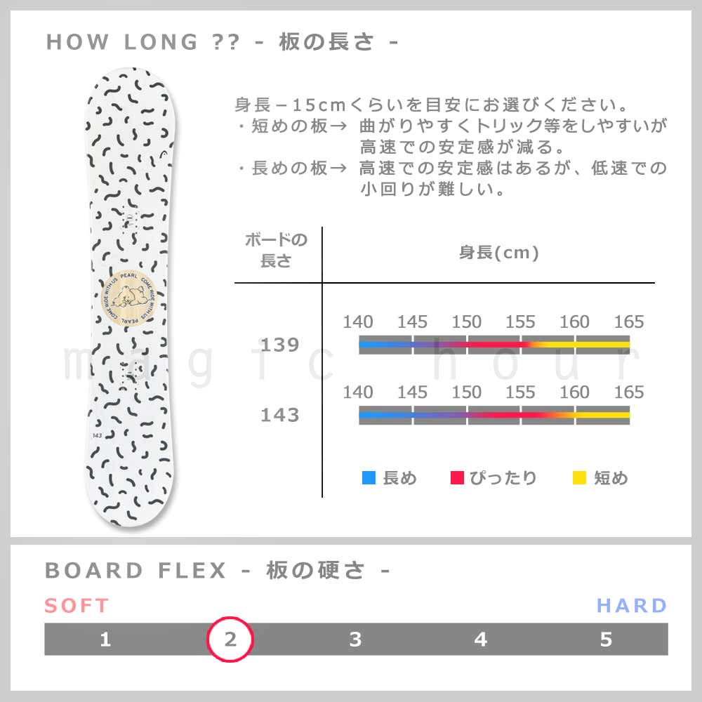 スノーボード 板 レディース 単品 head ヘッド PERAL 2025モデル スノボー 初心者 フラット ロッカー ボード ブランド ガールズ お洒落 かわいい ホワイト 白 BP-HDSB-25PERAL-139 HEAD(ヘッド) 3