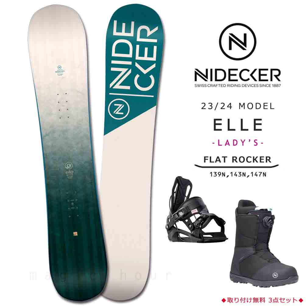 NIDECKER(ナイデッカー) スノーボード 板 レディース 3点セット 
