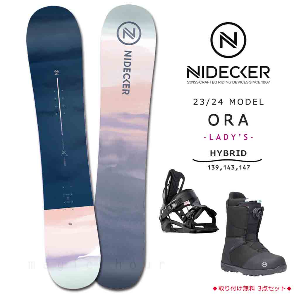 NIDECKER(ナイデッカー) スノーボード 板 レディース 3点 セット