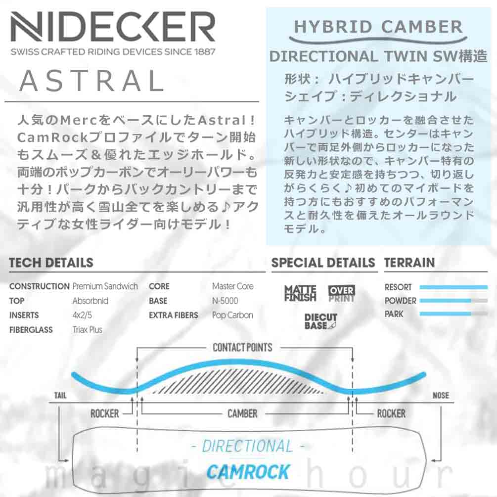 スノーボード 板 レディース 2点 セット NIDECKER ナイデッカー ASTRAL 2025 ブランド FLOW ビンディング スノボー 初心者 ハイブリッド キャンバー ボード 紫 BP-DSB-25ASTL-ST2-139 NIDECKER(ナイデッカー) 3