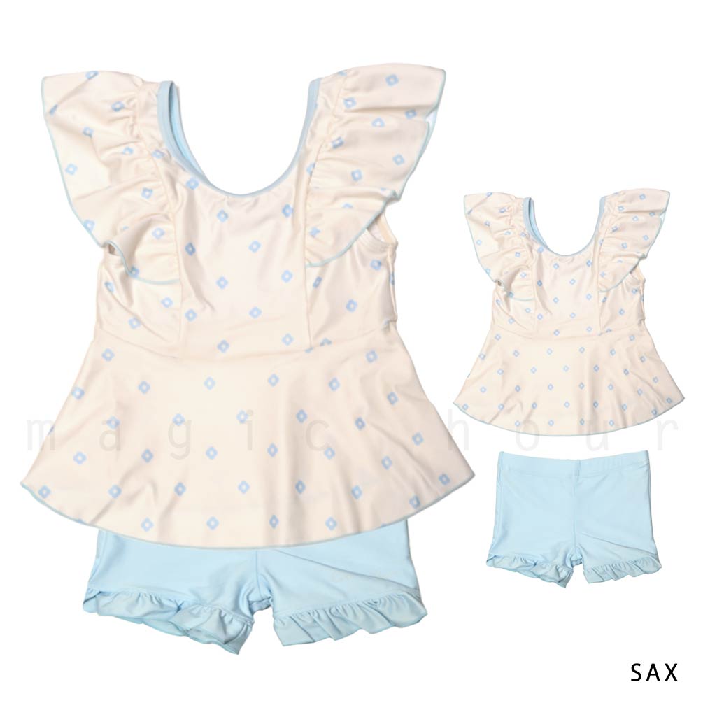 水着 キッズ 子供 女の子 フラワー フリル セパレーツ タンキニ 2点 セット ガールズ キッズ スイムウェア 女子 かわいい 120 130 140 お洒落 ホワイト ブラック CP-25GIRLSW-325001-BLACK-120 Capricho figlia 5