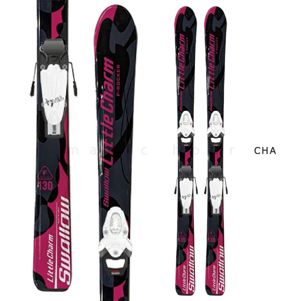 スキー 板 ジュニア キッズ ビンディング付き 型落ち SWALLOW SKI 子供 こども 旧モデル LITTLE CHARM Jr 120cm 130cm 140cm 青 ピンク 黒 ボーイズ ガールズ DD-SWSKI-LTCHAM-JR-CHA-120 SWALLOW 3