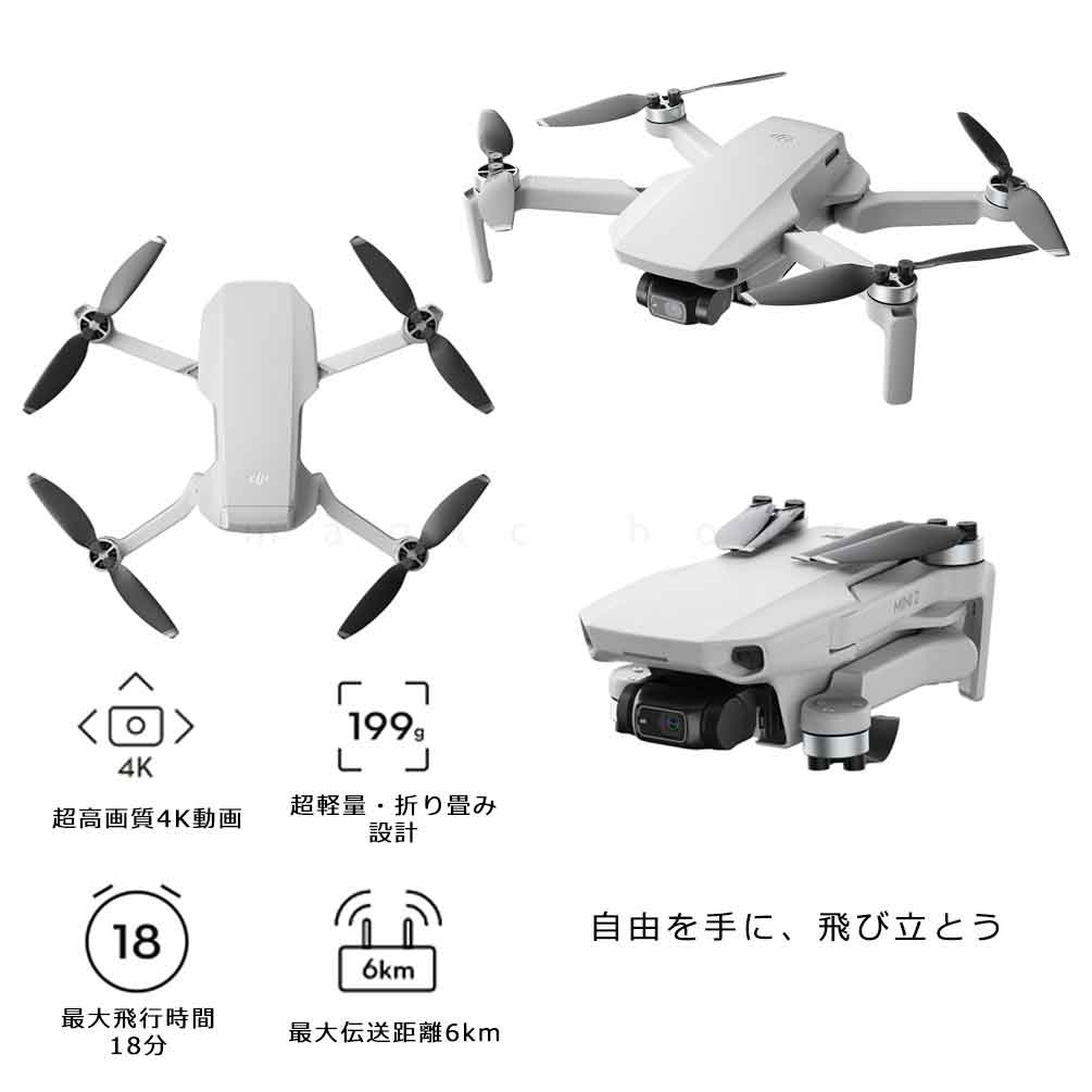 ドローン カメラ付き 小型 軽量 DJI MAVIC MINI 2 Fly More Combo + micro SDカード 64GB マビック ミニ  2 フライモア コンボ ディージェイアイ GPS