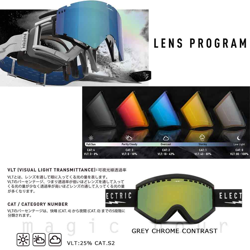 スノーボード スノボー ブランド ゴーグル 型落ち エレクトリック ELECTRIC EGV メンズ レディース スキー スノーゴーグル ミラー くもり止め 黒 ブラック EG6324519-GGDC ELECTRIC(エレクトリック) 2