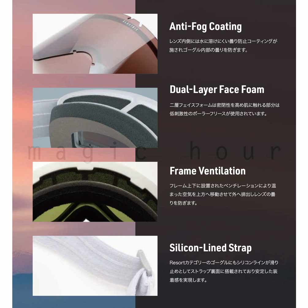 スノーボード スノボー ブランド ゴーグル 型落ち エレクトリック ELECTRIC CHARGER XL メンズ レディース スキー スノーゴーグル ミラー くもり止め 眼鏡対応 EG7323502-PICH ELECTRIC(エレクトリック) 5
