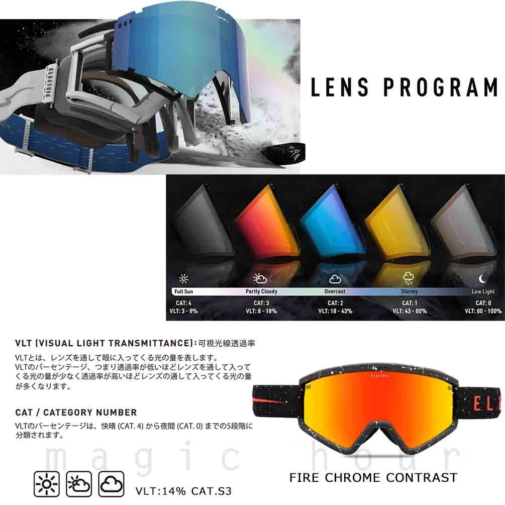 スノーボード スノボー ブランド ゴーグル エレクトリック ELECTRIC HEX メンズ レディース スキー スノーゴーグル ミラー ダブルレンズ くもり止め 眼鏡対応 黒 EG8322101-FRCH ELECTRIC(エレクトリック) 2