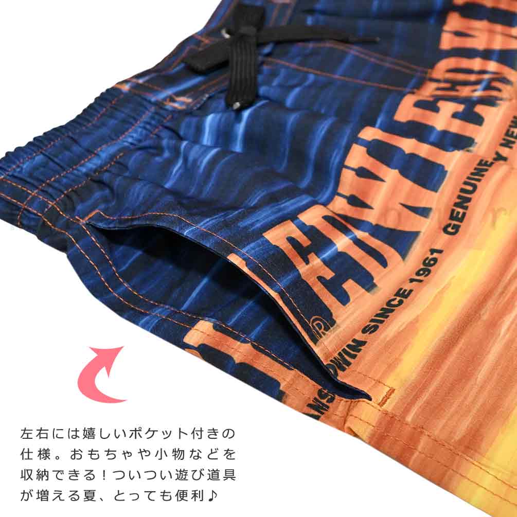 送料無料 水着 男の子 海パン 子供 サーフパンツ スイムウェア キッズ ジュニア ブランド 子ども スイムパンツ スイムウエア 黒 青 オレンジ 140 150 160cm U-EW-MRBOYSW-762353-BLK-140 EDWIN(エドウィン) 3