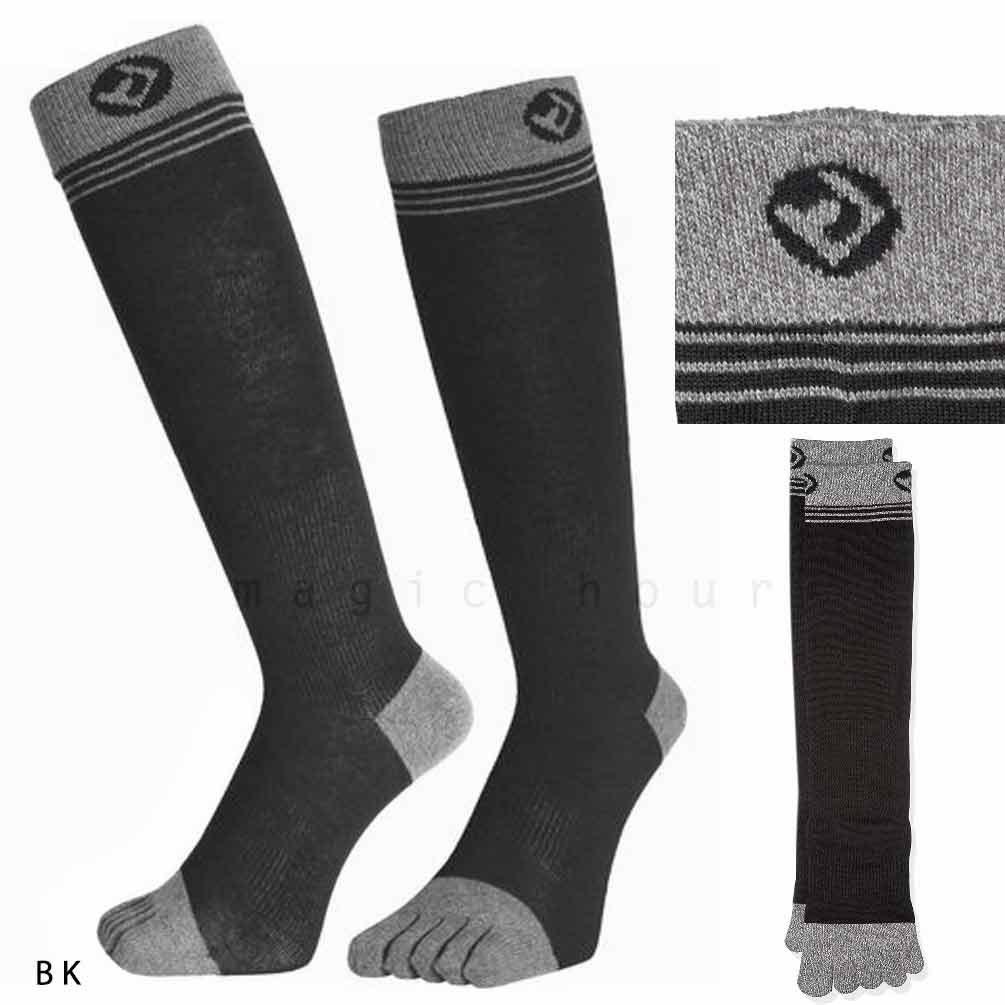 五本指 スポーツソックス スキー スノーボード ソックス 靴下 メンズ レディース 高機能 5本指 吸汗 速乾 保温 防寒 保温 衝撃緩和 north peak ノースピーク 黒 MMP-752-5FINSOX-BK-23-25 north peak(ノースピーク) 3