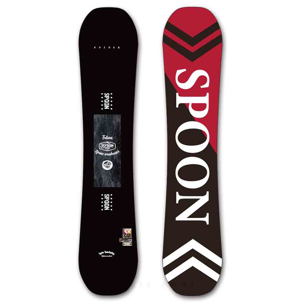 スノーボード 板 メンズ 単品 SPOON スプーン FUTURE スノボー 初心者でも簡単 キャンバー ボード ブラック 黒 大人 可愛い おしゃれ  ブランド 赤 レッド