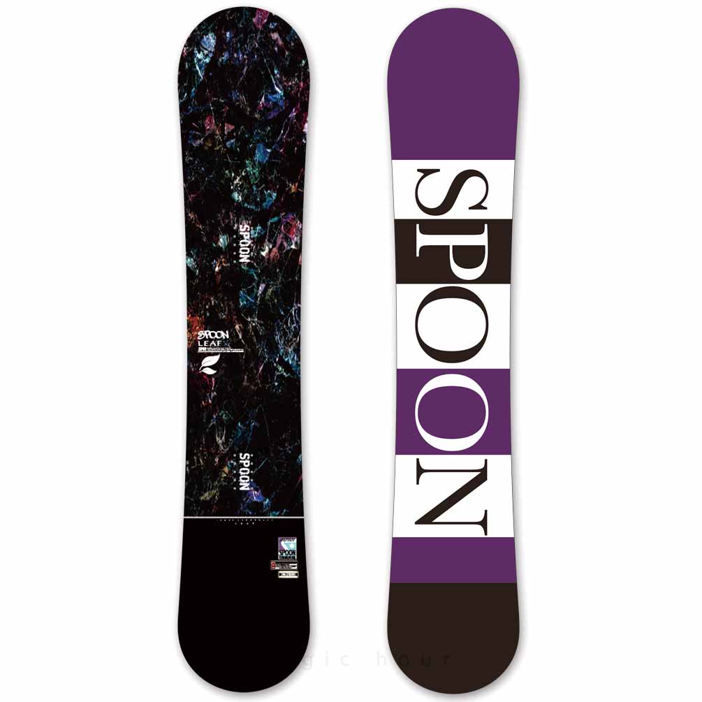 スノーボード 板 メンズ レディース 2点 セット スノボー ビンディング SPOON スプーン LEAF ブランド 初心者 簡単 キャンバー ボード グラトリ お洒落 ブラック SPB-25LEAF-61ST2-135 SPOON(スプーン) 1
