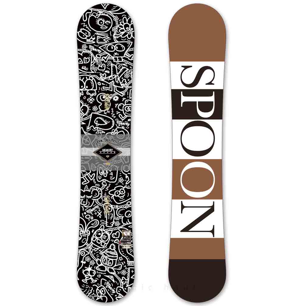 スノーボード 板 メンズ レディース 2点 セット スノボー ビンディング SPOON スプーン MEMORY ブランド 初心者 簡単 キャンバー ボード グラトリ お洒落 黒 SPB-25MEMRBK-61ST2-135 SPOON(スプーン) 1