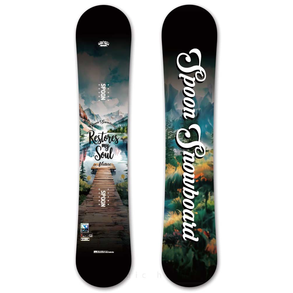 スノーボード 板 メンズ 2点 セット スノボー ビンディング SPOON スプーン NATURE ブランド 初心者 キャンバー ボード グラトリ カービング お洒落 ブラック SPB-26NATRE-61SET2-147 SPOON(スプーン) 1