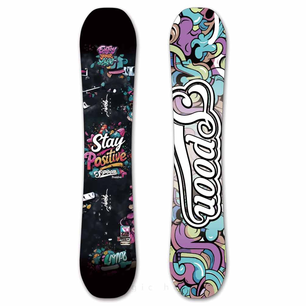 スノーボード 板 レディース 単品 SPOON スプーン POSITIVE ブランド スノボー イージー キャンバー ボード 初心者でも簡単 かわいい お洒落 グラトリ ブラック SPB-26POSITIVE-134 SPOON(スプーン) 4