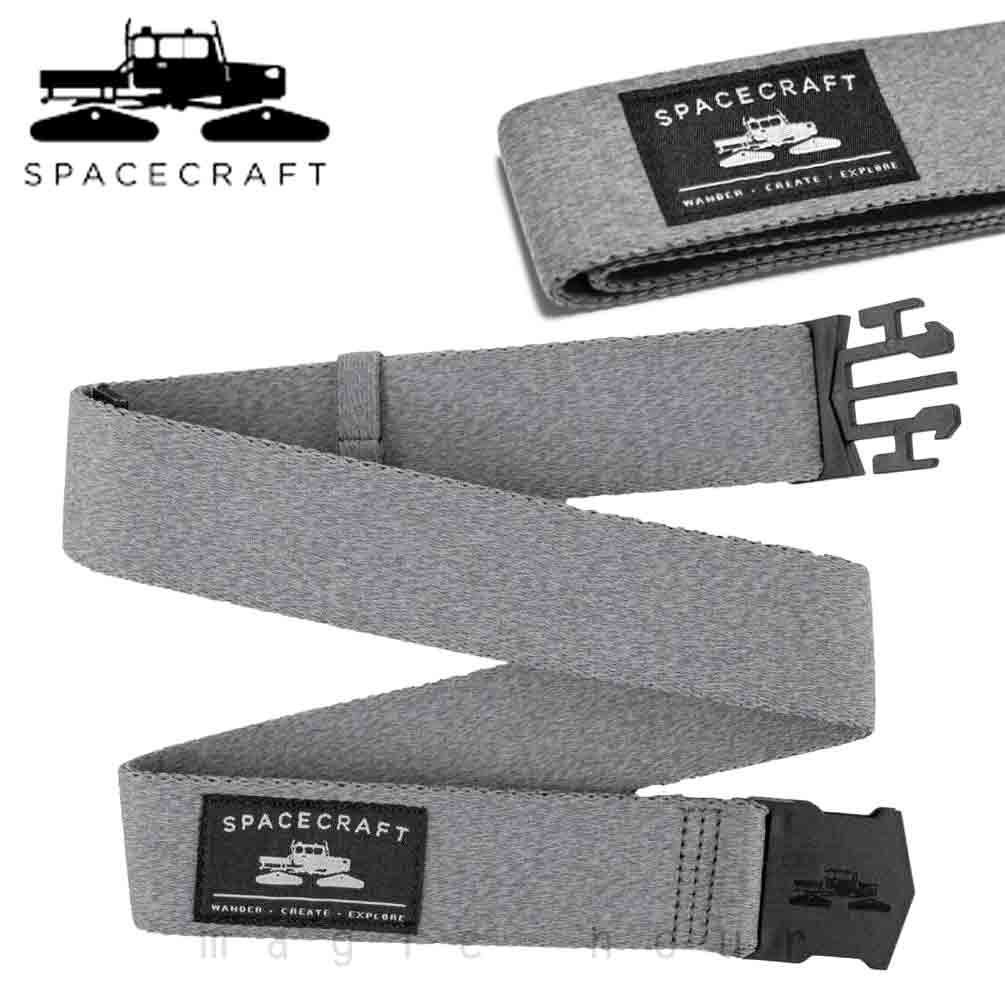 伸縮 ベルト ゴムベルト メンズ レディース 伸びる 簡単 ストレッチベルト ブランド ワンタッチ 無段階 フリーサイズ 104cm スノーボード スキー Spacecraft SPCT-BELT-GRY SPACECRAFT 0
