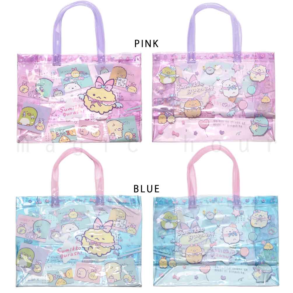 送料無料 プールバッグ 女の子 キッズ ジュニア 子供 ショルダー ブランド スイムバッグ ビーチバッグ 水泳 トート ビニールバッグすみっコぐらし サンリオ U-SUMIKKO-225831-BAG-BLUE-F すみっコぐらし 4