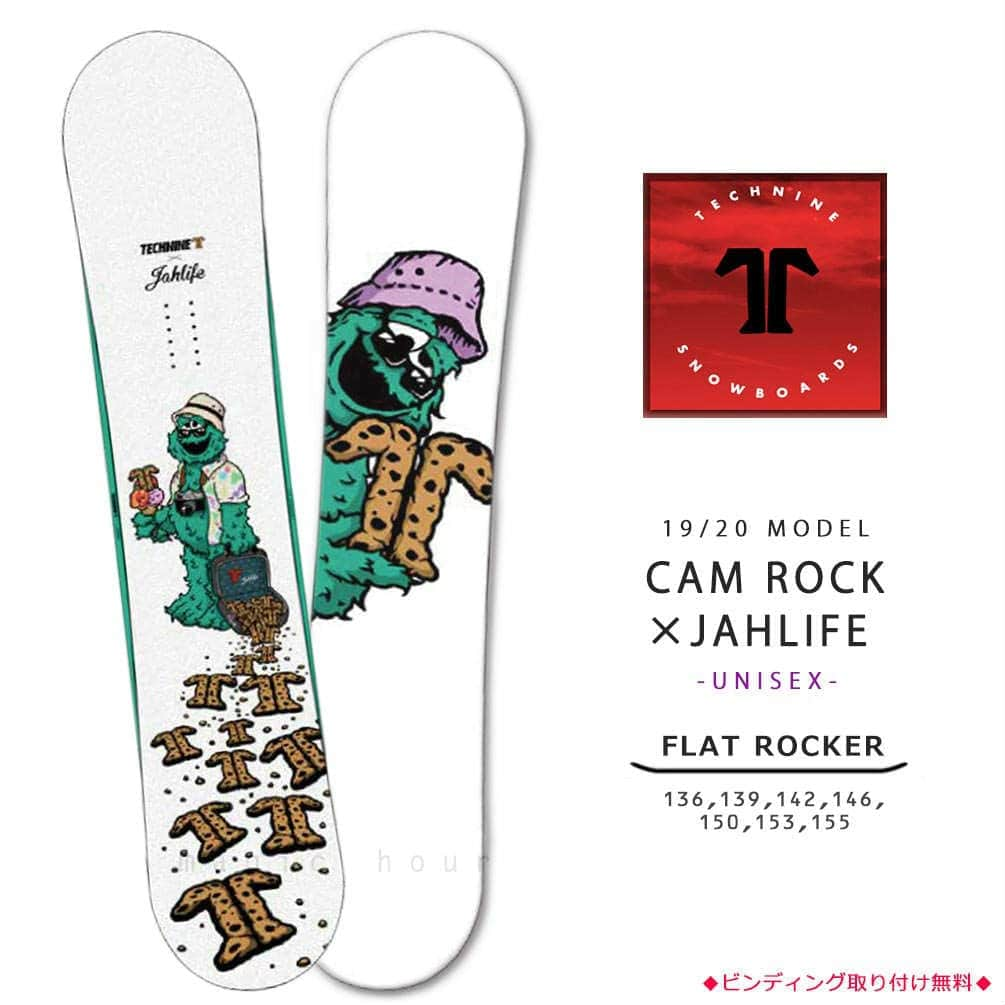 スノーボード 板 メンズ レディース 単品 2020 TECH NINE テックナイン CAM ROCK×JAHLIFE フラット ロッカー ツイン グラトリ パーク かわいい キャラクター T9-BOARD-20CAM-JAH-136 TECHNINE(テックナイン) 0