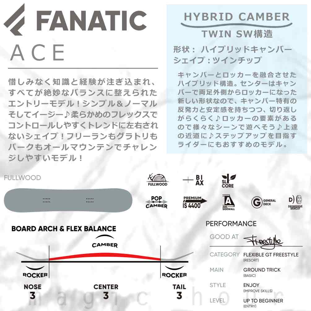 スノーボード 板 メンズ レディース ボード 2点 セット FANATIC ファナティック ACE 2026モデル スノボー ビンディング 初心者 ハイブリッド キャンバー ボード TR-FANSB-26ACG-ST2-139 FANATIC(ファナティック) 3