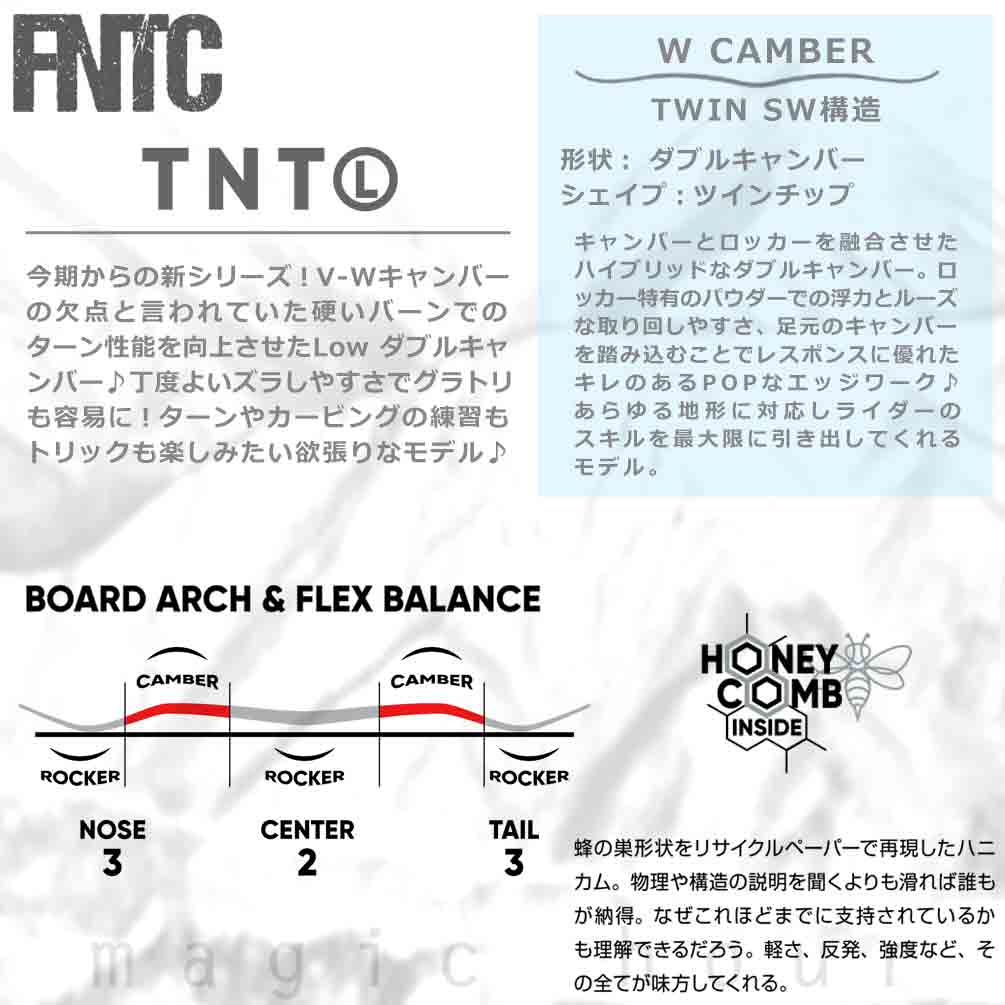 スノーボード 板 メンズ レディース 2点 セット FNTC TNT L 2024 スノボー グラトリ  初心者 ダブルキャンバー ボード ビンディング お洒落 ブランド ホワイト TR-FNTSB-24TLW-ST2-139 FNTC 3