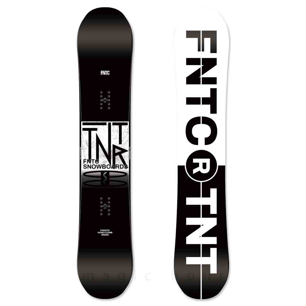 スノーボード 板 メンズ 2点 セット FNTC TNT R 2024 スノボー グラトリ 初心者 ダブルキャンバー ボード ビンディング お洒落  ブランド ブラック ホワイト