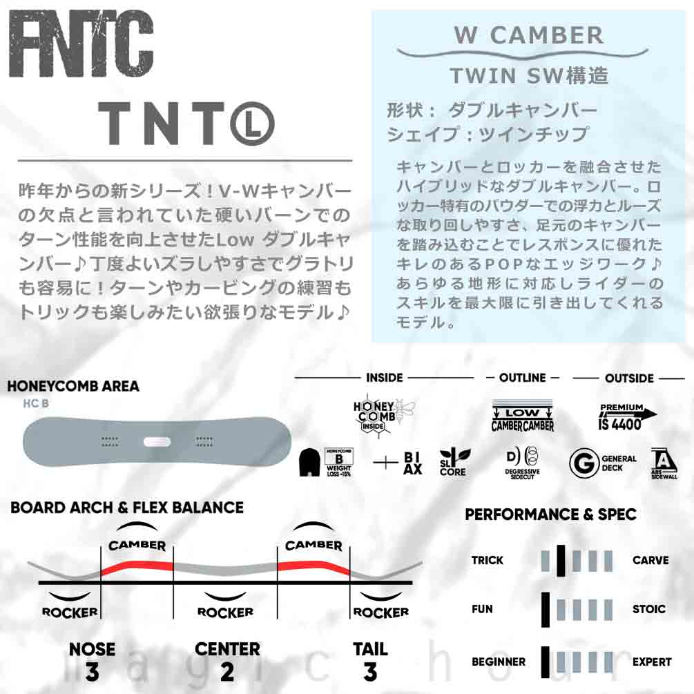 スノーボード 板 メンズ レディース 単品 FNTC エフエヌティーシー グラトリ TNT L 2025 スノボー 初心者 ダブル キャンバー ボード Wキャンバー ブランド 黒 TR-FNTSB-25TNTL-BK-139 FNTC 1