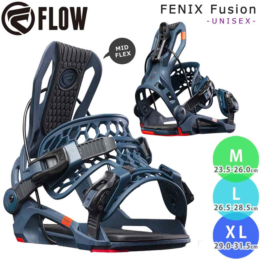 スノーボード ビンディング スノボー バインディング メンズ レディース FLOW フロー FENIX Fusion ボード 金具 20-21 グラトリ 軽量 紺 板と同時購入で取付無料 TR-FWBIN-21FENIX-PRED-L FLOW(フロー) 0