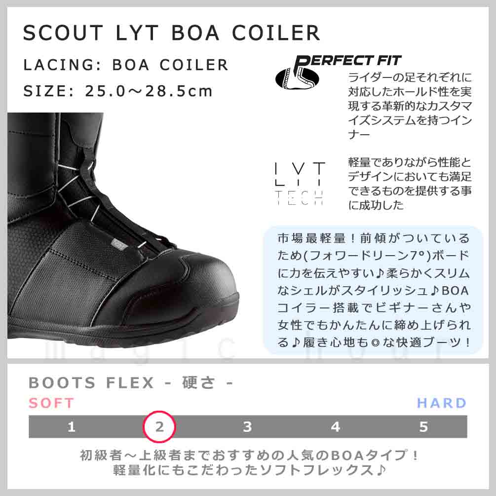 スノーボード ブーツ BOA メンズ HEAD ヘッド SCOUT LYT BOA COILER ダイヤル ダイアル式 24-25 2025モデル 大きいサイズ 25cm - 28.5cm 黒 ブラック お洒落 TR-HDBOT-25SCOUTB-BLACK-25 HEAD(ヘッド) 1