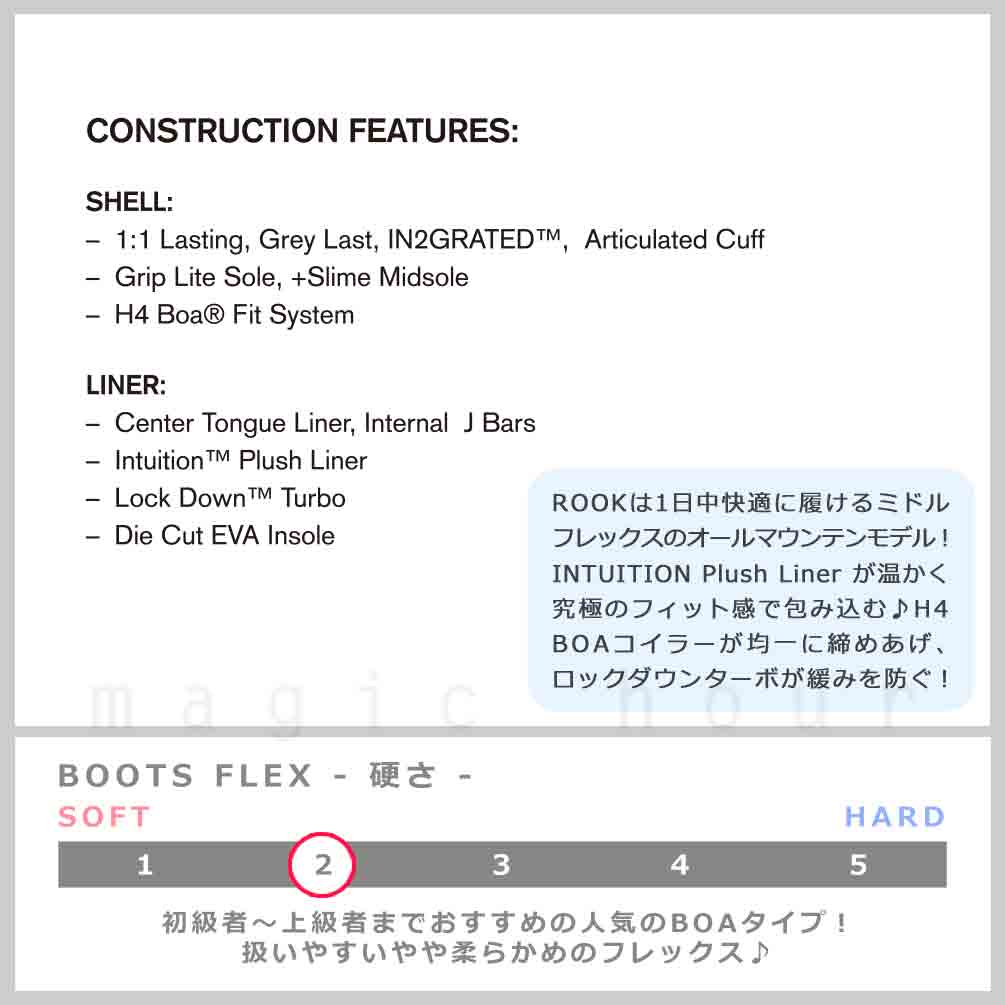 スノーボード ブーツ BOA メンズ RIDE ライド ROOK ダイヤル ダイアル式 24-25 2025モデル ミドルフレックス 大きいサイズ 25cm - 29cm 黒 ブラック お洒落 TR-RDBOT-25ROOK-BLACK-25 RIDE(ライド) 1