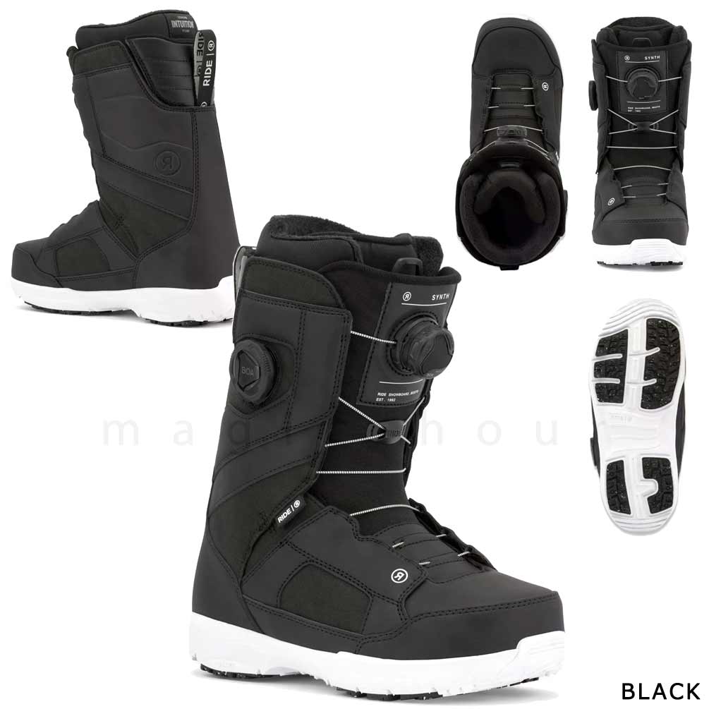 スノーボード ブーツ デュアル BOA レディース RIDE ライド SYNTH ダイヤル式 ダブル ボア 25-26 2026モデル ブランド 初心者 お洒落 23cm - 25.5cm 黒 ブラック TR-RDBOT-26SYNTH-BLACK-23 RIDE(ライド) 3