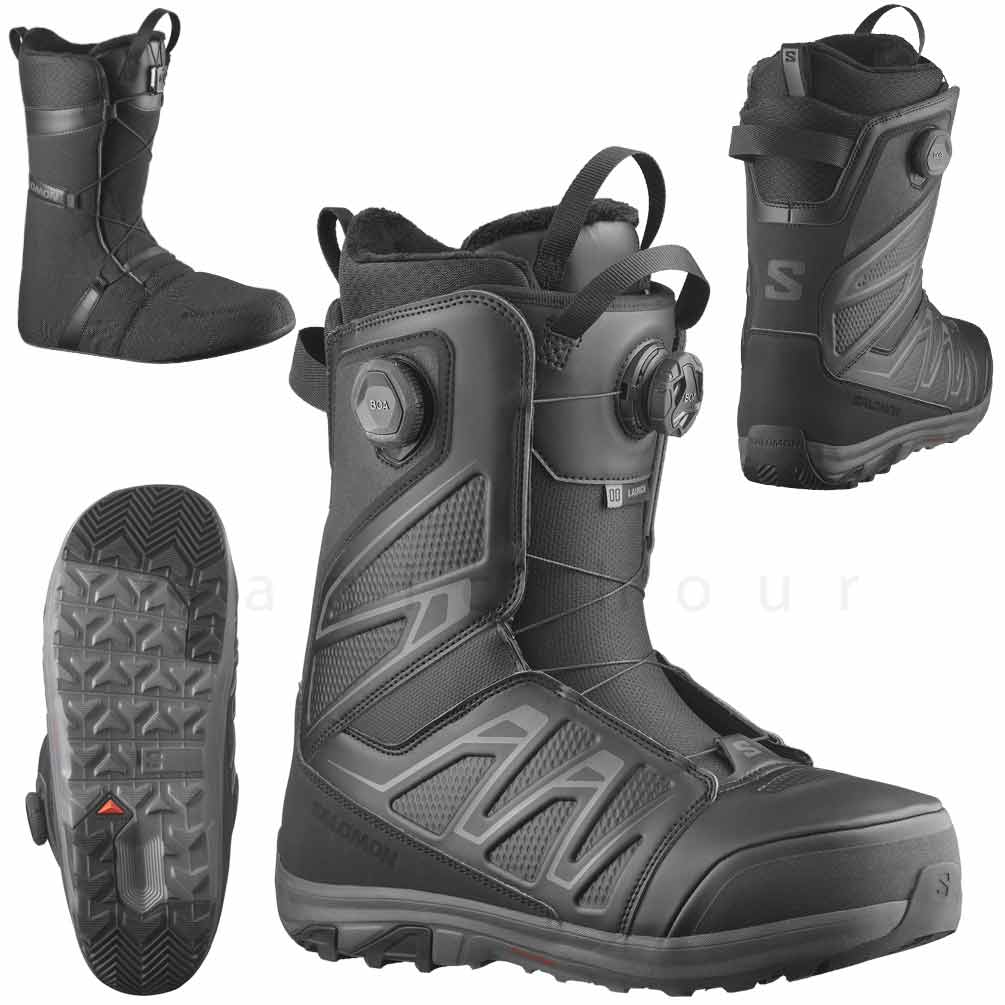 スノーボード ブーツ BOA メンズ サロモン SALOMON LAUNCH BOA SJ デュアルボア ブランド ダイアル式 25-26 ソフトフレックス 25cm - 28.5cm 男性 黒 カーキ 白 TR-SLMBOT-26LNCSJB-BKOLIVE-25 SALOMON(サロモン) 4