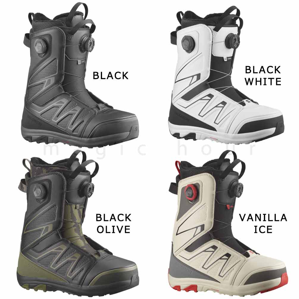 スノーボード ブーツ BOA メンズ サロモン SALOMON LAUNCH BOA SJ デュアルボア ブランド ダイアル式 25-26 ソフトフレックス 25cm - 28.5cm 男性 黒 カーキ 白 TR-SLMBOT-26LNCSJB-BKOLIVE-25 SALOMON(サロモン) 5